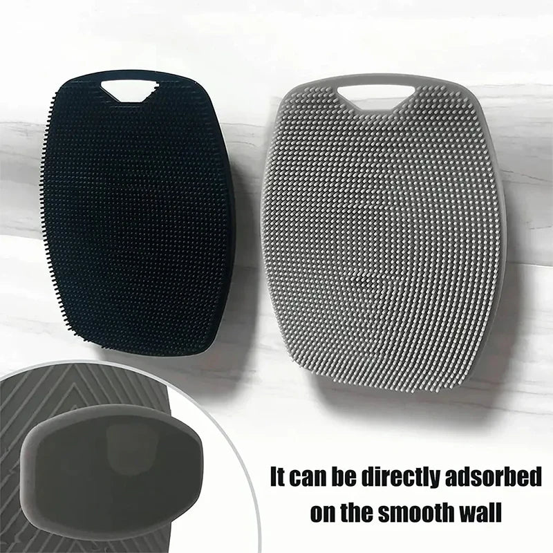 New Exfoliating Silicone Brush Cleanser No Slip Handle Body Scrubber Cleans and Massages Skin Bathroom Accessories Bath Brush