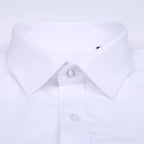 Quality 100%Cotton Men Dress Long Sleeve Shirt Solid Male Plus Size Regular Fit Business Social Office Shirt White Blue S-8XL