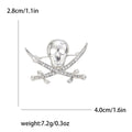 Rhinestone Skull Brooches for Women Unisex Metal Skull Pin Skull Lapel Pins Banquet Party Backpack Gifts Jewelry Accessories