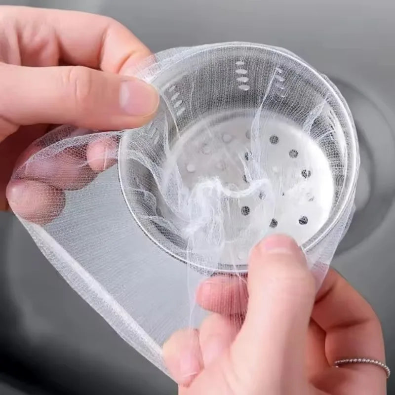 100/200 Disposable Kitchen Sink Filter Sewer Drain Anti-blocking Garbage Bag Pool Leak Mesh Bag Mesh Strainer Sink Garbage Net