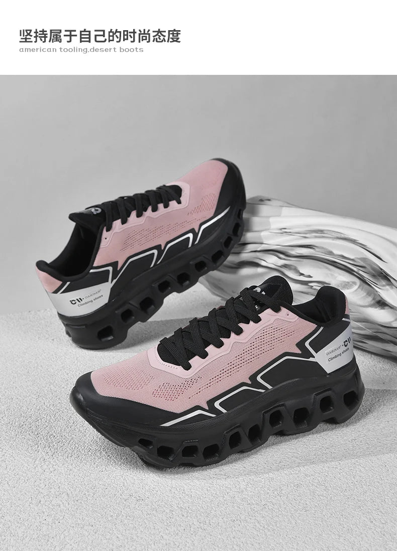 Men's Running Shoes Jogging Breathable Mesh Cushioning Non-Slip Outdoor Luxury Shoes Couple Trainer Race Sneakers Off-road Shoes