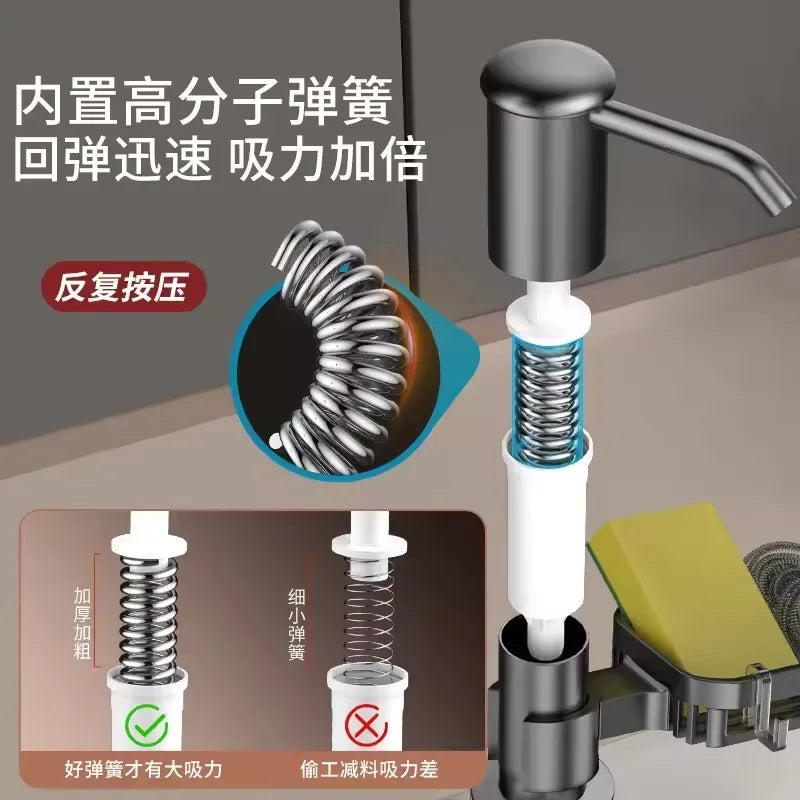 Kitchen Counrtertop Dishes Dispenser with Extention Tube Hand Press Soap Liquid Pump Plastic Soap Dispenser for Sink Accessories