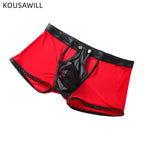 Men's Panties Male Buttons Underpants Man Sexy Mesh Shorts Boxers Underwear Breathable Ropa Interior Hombre Boxershorts for Men