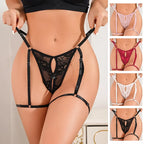 Women Lace Hollow Out Panties Garter Sexy Lingerie Underwear Set Perspective Thongs Woman Sexy G-string Adjustable Panty