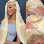Blonde 613 Hd Lace Frontal Wig 13X6 Brazilian Straight Human Hair Wig 40 Inch Transparent Lace Frontal Wig For Women 250 Density