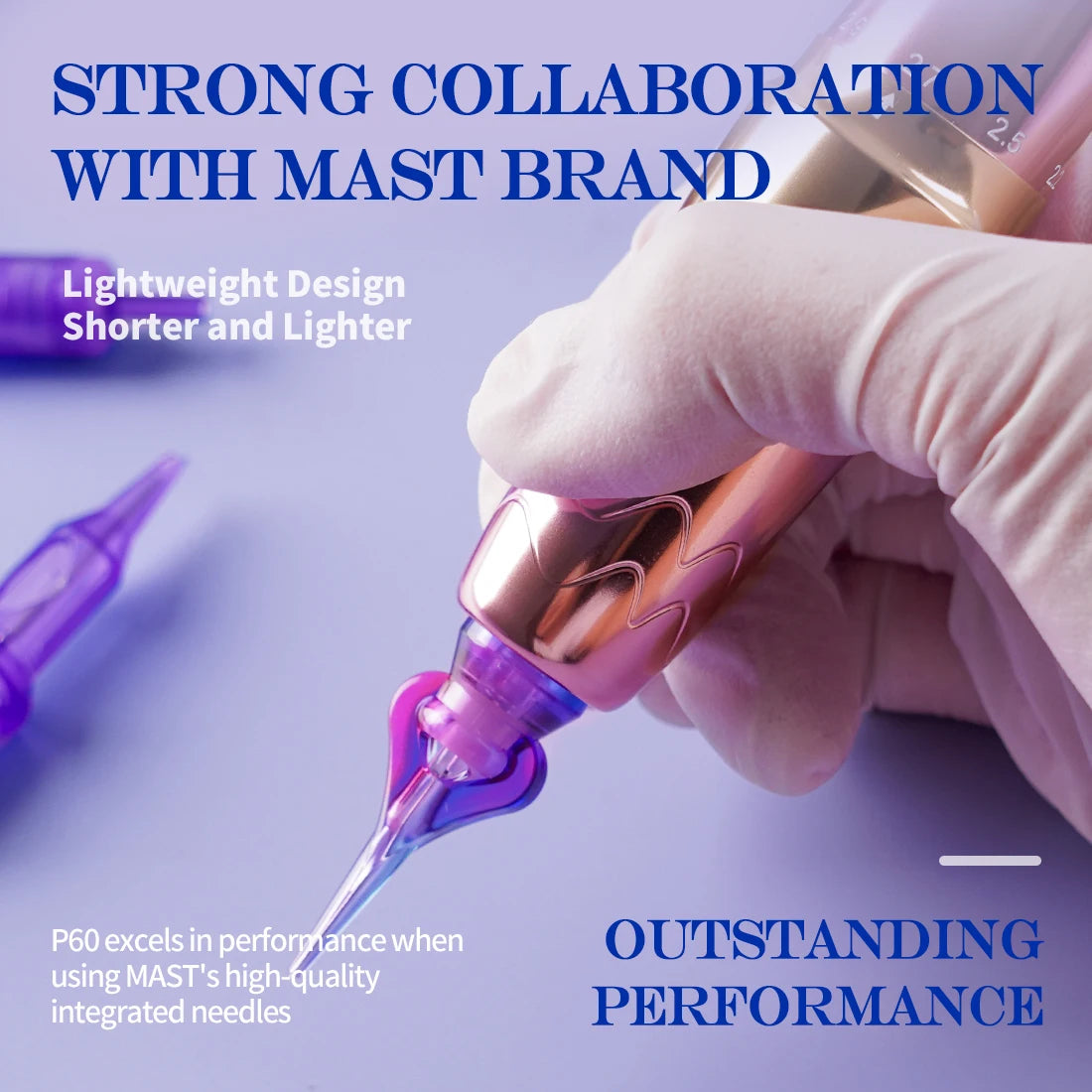 Mast P60 Permanent Makeup Tattoo Machine 5 Adjustable Strokes LED Digital Display Lightweight Design for Eyebrows Eyeliner Lip