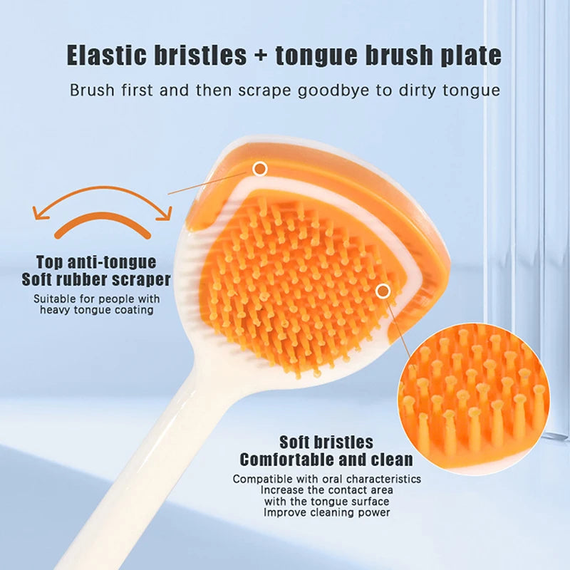 1/5PCS Tongue Scraper Soft Silicone Cleaning Tongue Toothbrush Oral Cleaner Brush Mouth Fresh Breath Scraping Hygiene Care Tools