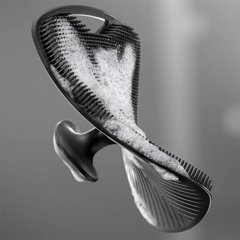 New Exfoliating Silicone Brush Cleanser No Slip Handle Body Scrubber Cleans and Massages Skin Bathroom Accessories Bath Brush