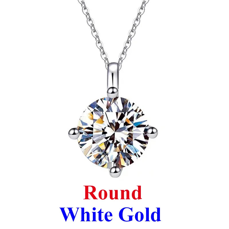 DJMAX Heart&Oval&Emerald Moissanite Necklace 925 Sterling Silver Chains Stylish and Elegant Women's Moissanite Diamond Necklace