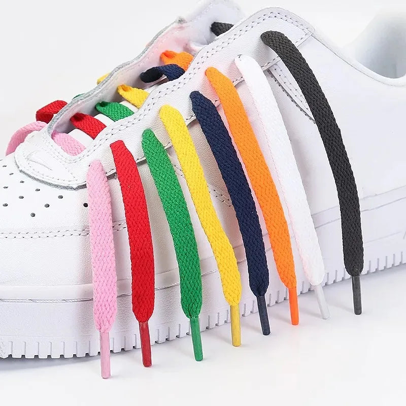 1Pair Flat Shoelaces Classic Shoe Laces Fashion Solid Sports Shoelace length 100/120/140/160/180cm Shoe Accessories