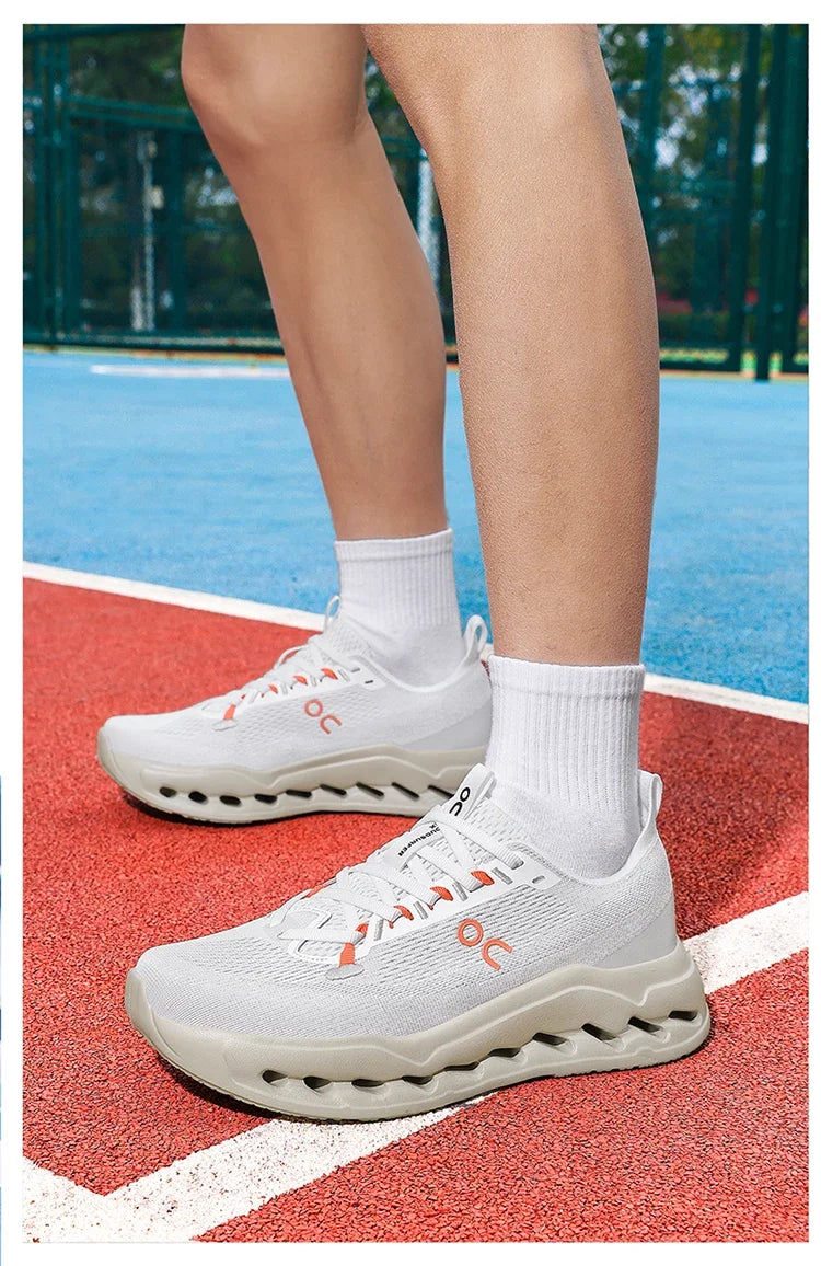 Men's Running Shoes Breathable Mesh Shock Absorption Hollow Out Sole Lightweight Sports Sneakers Non-slip Walking Shoes