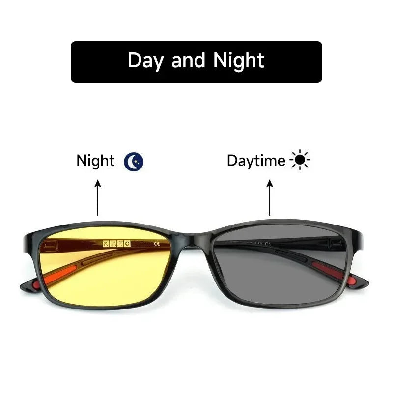 1/3pcs Photochromic Lenses Day Night Sunglasses Men Women Ultra Light Driving Sun Glasses Anti Glare Eyewear