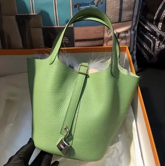 Brand Bucket Bag 18 22CM Women's Bags Trend 2026 Handbag Genuine Leather Luxury Designer Hand Bag Ladies New In Tote Bag