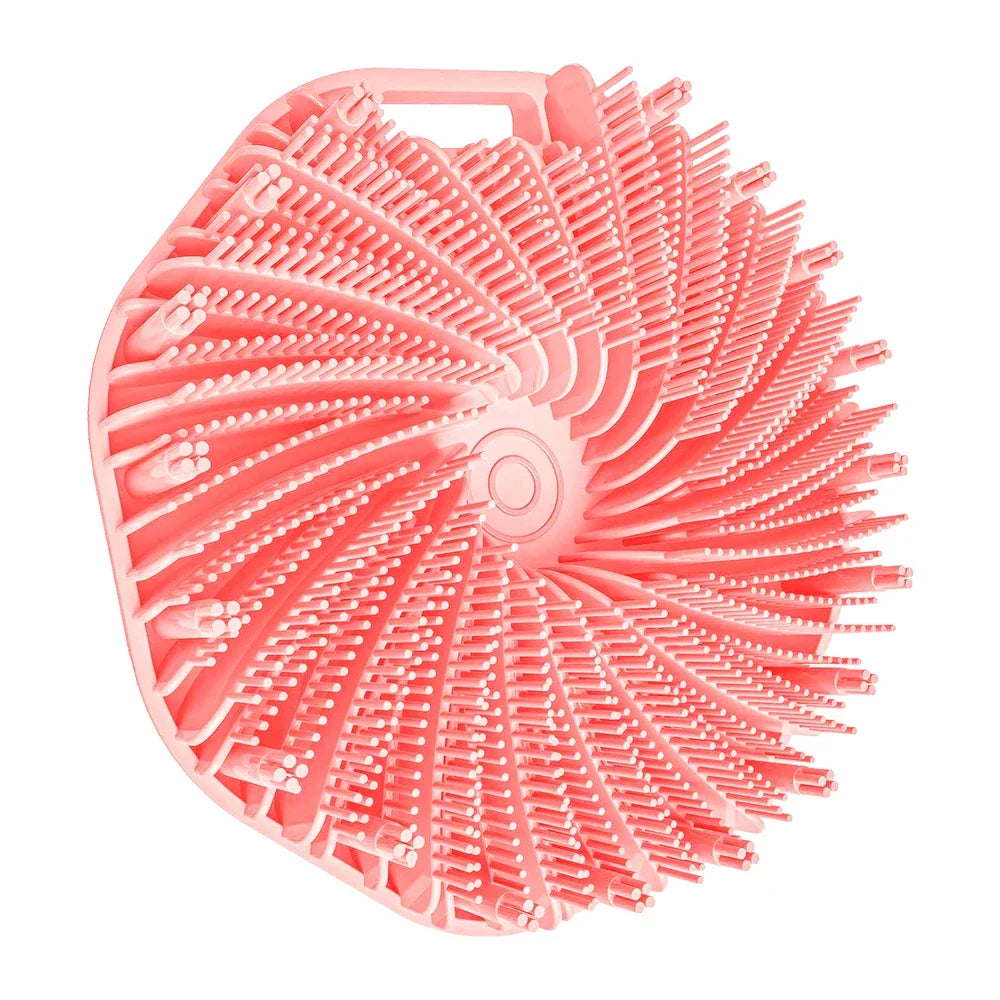 Soft Silicone Body Scrubber Bath Brush With Ergonomic Handle Portable Shower Massage Cleaning Exfoliating Home Tool