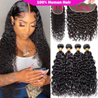 Burmese Curly Bundles with Frontal 100% Human Hair Weave Deep Wave Bundles and Closure Curly Bundles and Frontal For Extension
