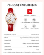 OLEVS Luxury Brand Skeleton Heart Dial Automatic Mechanical Women Watch Ladies Watches Ladies Waterproof Wristwatch Female