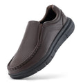 Fitville Men'S Leather Shoes Wide Width 2E Slip-On Casual Shoes Lightweight For Swollen Feet With Arch Support Pain Relief