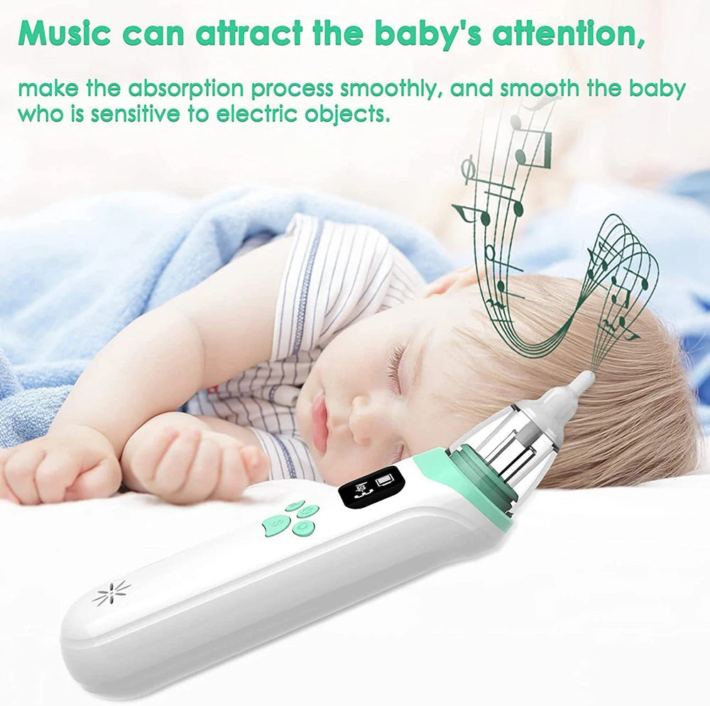 Electric Nasal Aspirator Snot Sucker for Babies And Kids Nasal Care Cleaner USB Rechargeable Nasopharyngeal Secretion Extractor