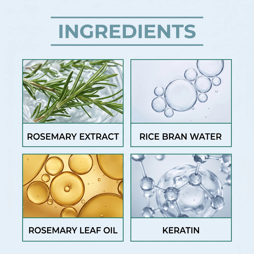 Rosemary Shampoo Set Hair Care Spray Herbal Shampoo with Hydrolyzed Keratin Plant Extract Hair Care Refreshing Hair Daily Use