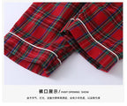Merry Christmas Kids Pure Cotton Pajamas Set Plaid Print Turn-down Collar Button Shirt Trousers 2 Pieces Suit Homewear Xmas Look