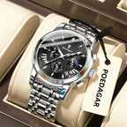 POEDAGAR Original Military Men Watches Waterproof Luminous Date Chronograph Man Watch Stainless Steel Men's Quartz Watches Reloj