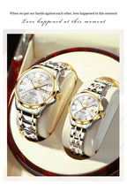 OLEVS 2906 Fashion Date Quartz Couple Watches Top Luxury Watch Men Women Waterproof Stainless Steel Wristwatch
