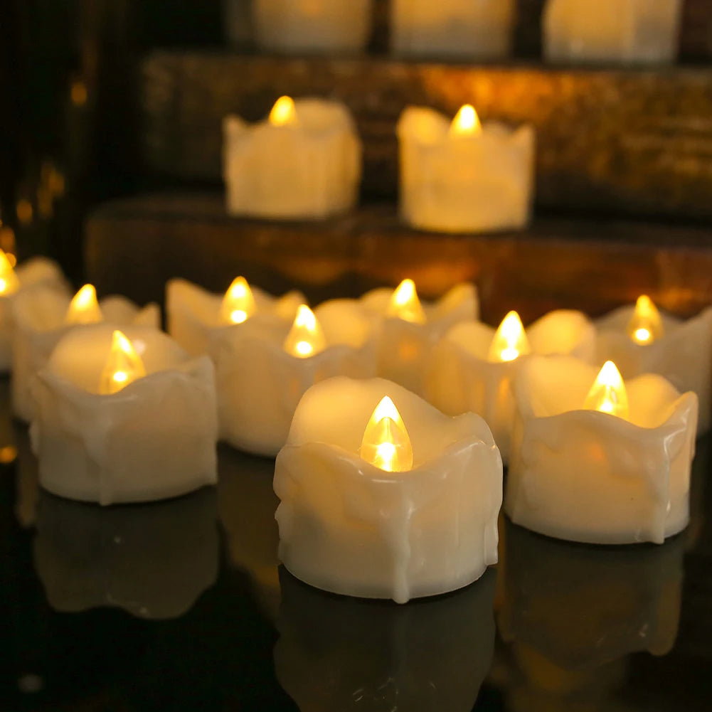 Flameless LED Electronic Candle with Remote Control LED Lighting with Flickering Flame Tea Lights Wedding Party Home Decor