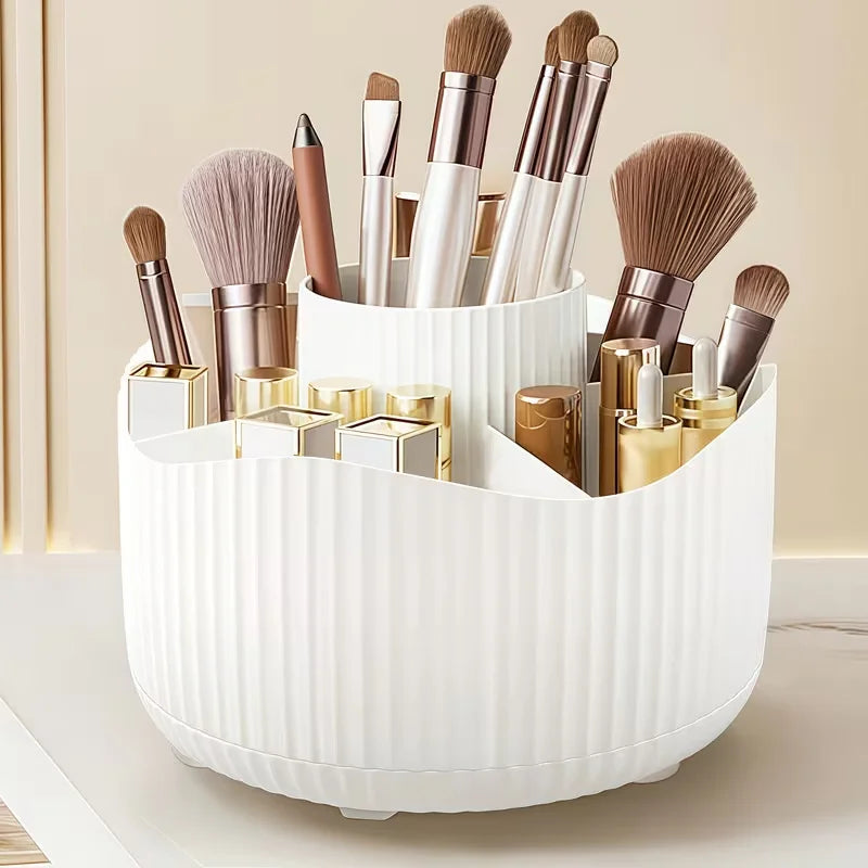 360° Rotating Makeup Organizer Multi-Functional Holder for Brushes, Lipsticks, Skin Care Products, and Stationery - Durable
