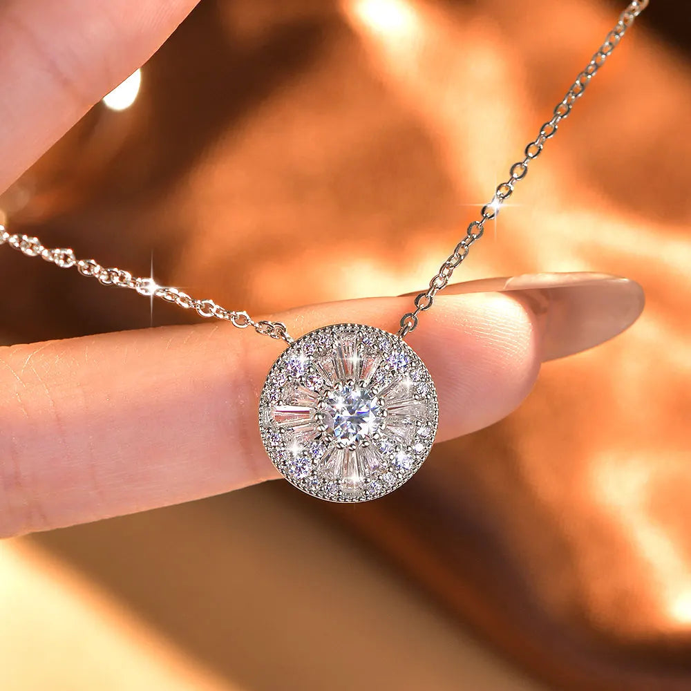Abestecom 14K Gold Plated D Color VVS1 Moissanite Water Drop Pendant Necklace Adjustable Chain Valentine Gift Jewelry For Women