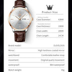 OLEVS 2935 Business Men's Watch Luxury Leisure Dual Calendar Waterproof Luminous Large Dial Watch Top Brand Men Quartz Watch