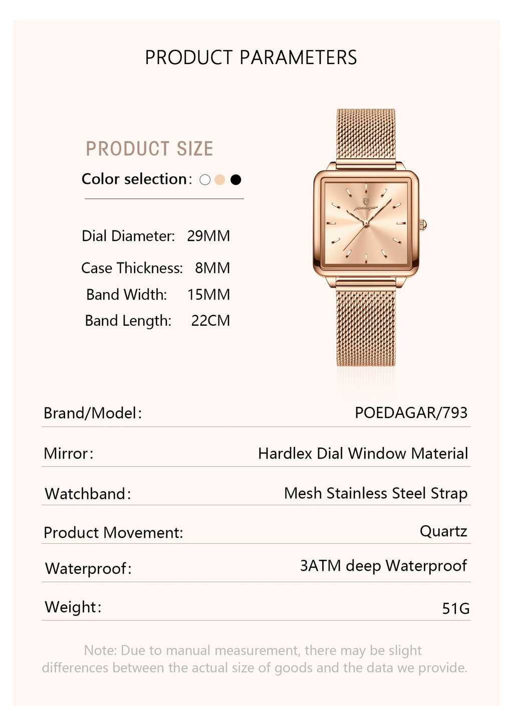 POEDAGAR Square Fashion Ladies Watch Waterproof Stainless Steel Mesh Watch For Woman Elegant Women's Quartz Watches Female Reloj