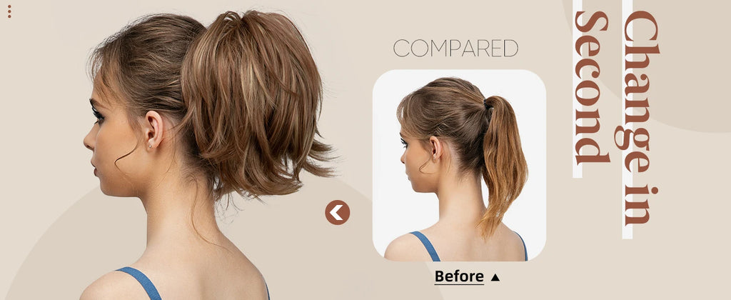 SARLA Synthetic Diy Claw Clip In Ponytail Extension Hairpiece Hair Bun Fake Blonde Hair False Pigtail for Women
