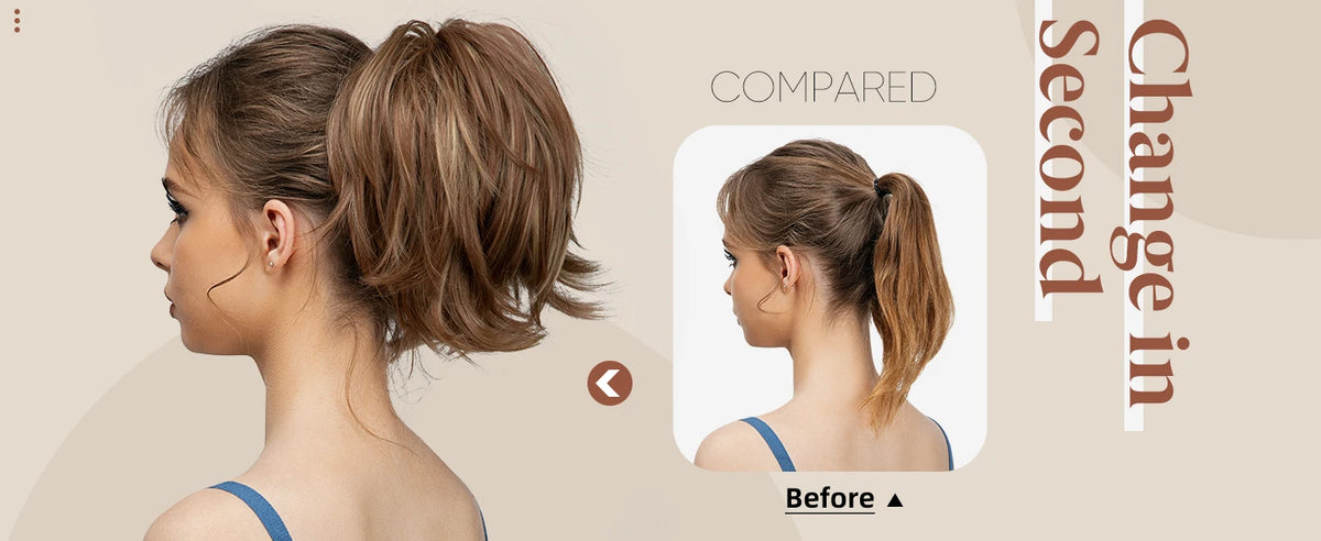 SARLA Synthetic Diy Claw Clip In Ponytail Extension Hairpiece Hair Bun Fake Blonde Hair False Pigtail for Women