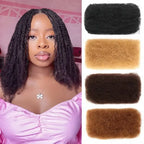QVR Afro Kinky Bulk Hair No Attachment 50g Afro Curly Bulk 100% Human Hair Unprocessed Virgin Remy Braiding Hair for Dreadlocks
