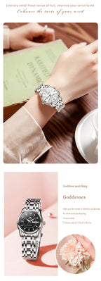 OLEVS 5513 Woman Watch Luxury Diamond Scale Dual Calendar Stainless Steel Strap Waterproof Watches Elegant Ladies Wristwatcheses