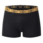 5-piece Set Of Men's Black Classic Elastic Waisted Underwear Quick Drying Comfortable Sporty Youth Trend Flat Corner Pants