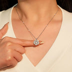 Abestecom 14K Gold Plated D Color VVS1 Moissanite Water Drop Pendant Necklace Adjustable Chain Valentine Gift Jewelry For Women