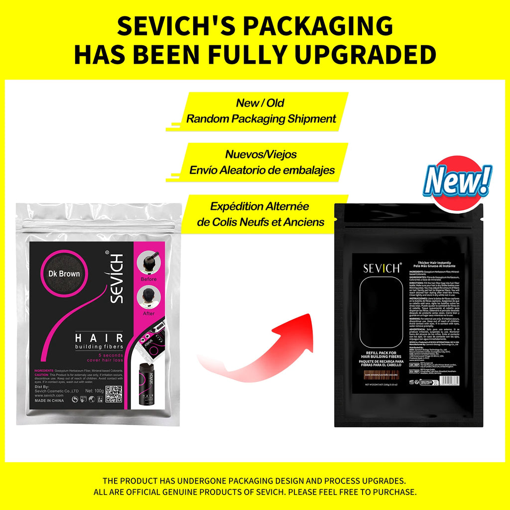 Sevich Hair Fiber Refill 100g Hair Loss Products Keratin Thickening Spray Hair Building Fibers Powders Keratin Hair Regrowth