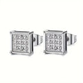 2pcs Stainless Steel Stud Earrings for Men Women Square CZ Mens Earrings Studs Jewelry for Sensitive Ears Fashion Hip Hop Y2K