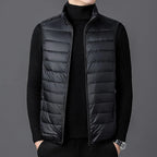 Men' Sleeveless Vest Jackets Winter Fashion Male Cotton-Padded Vest Coats Men Stand Collar Warm Waistcoats Clothing