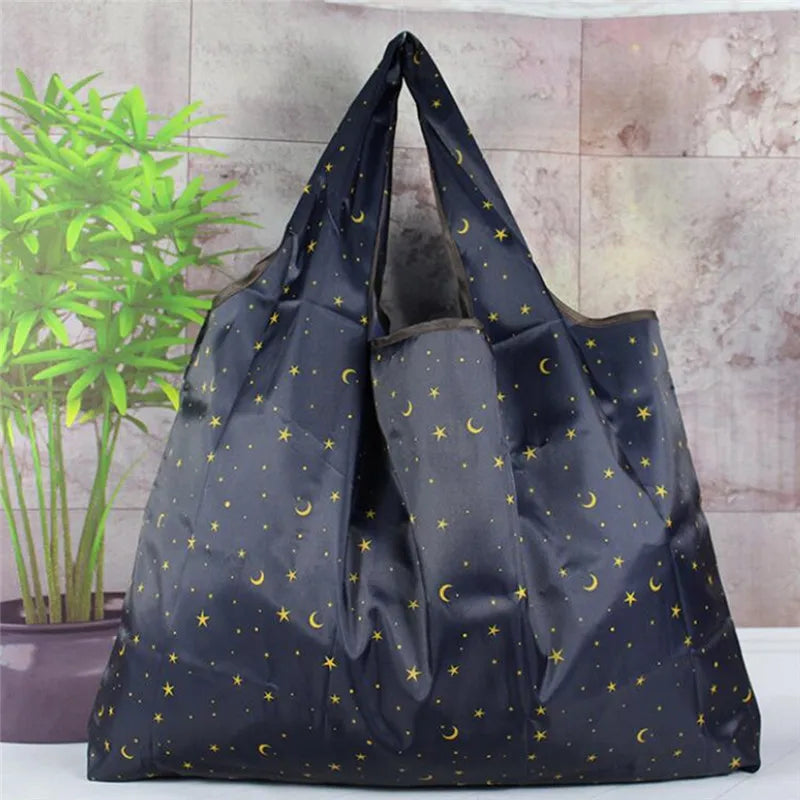 Fashion Big Thick Oxford Large Tote Eco-Friendly Reusable Portable Shoulder Women's Handbags Folding Pouch Shopping Bag Foldable