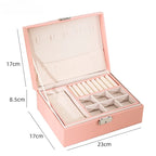 Double-layer Wooden Jewlery Box Ring Box Jewelry Boxes and Packaging with PU Leather Jewelry Storage Organizer and Makeup Case