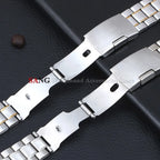 Curved End Watchband Men Women Metal Bracelets 20mm 22mm Stainless Steel Sport Strap Universal Replacement Wristband Accessories