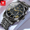 OLEVS 2892 Men's Watches Top Brand Multifunctional Chronograph Wristwatch Original Quartz Watch Man Waterproof Luminous Moon