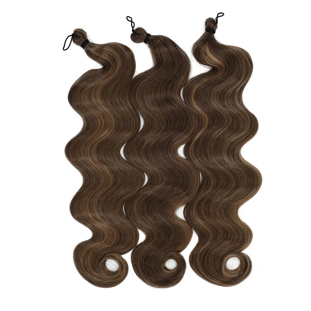 26 inch Body Wave Crochet Hair 3PCS Synthetic Braids Hair Ombre Blonde Balayage Natural Braiding Hair Extensions 300g/lot
