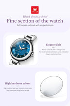 OLEVS 5608 Luxury Brand Women's Wristwatch Waterproof Stainless Steel Strap Luminous Date Quartz Watch for Ladies
