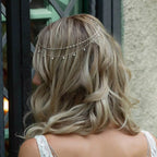 Fashion Boho Crystal Head Chain Wedding Hair Accessories Elegant Headpiece Bling Bridal Forehead Chain for Women Girls