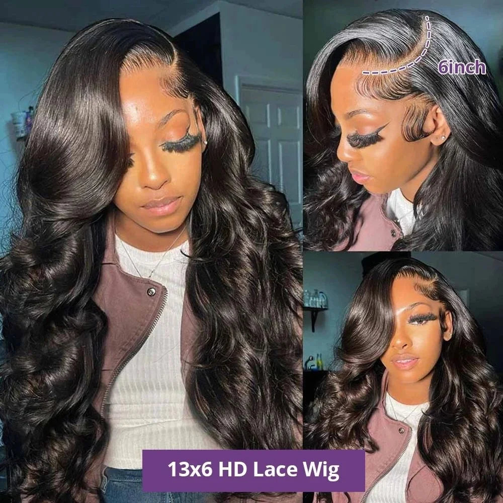 200% Real Density Body Wave 13x6 Hd Lace Frontal Wig ≥98% Human Hair 30 40 Inch 13x4 Hd PrePlucked Lace Front Wigs For Women 360