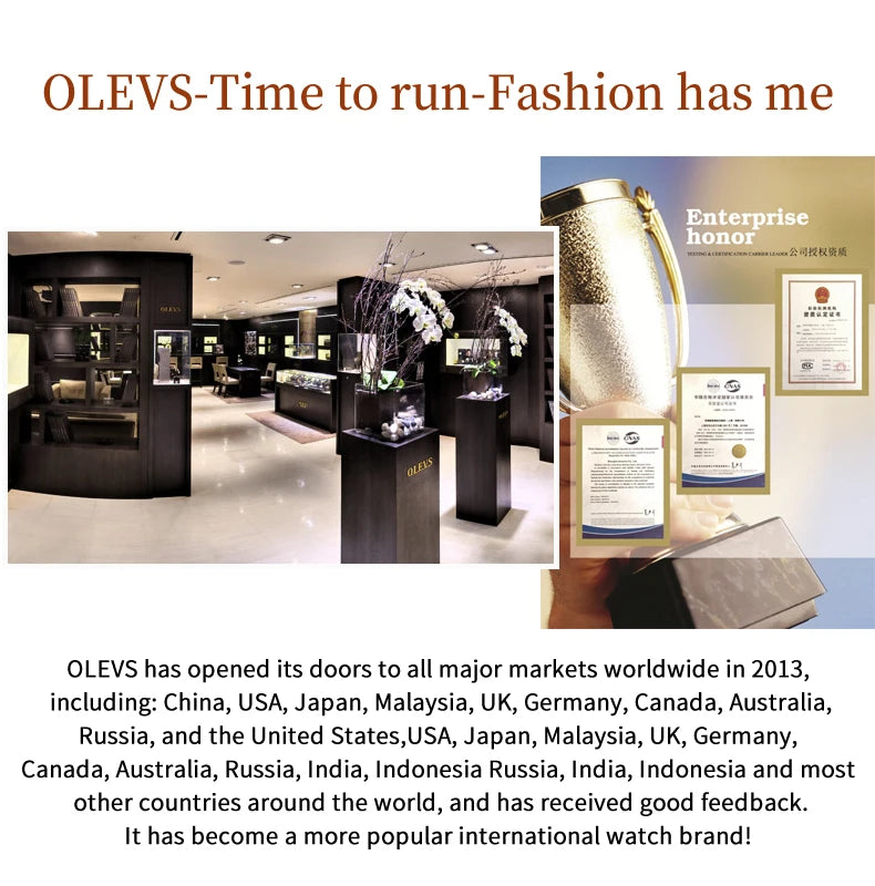 OLEVS 5513 Women's Watches Diamond Dial Dual Calendar Display Stainless steel Ladies Watch