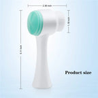 3D Double Silicone Facial Cleansing Brush Manual Massage Facial Brush Soft Bristles Exfoliator Double Sided Face Wash Brush